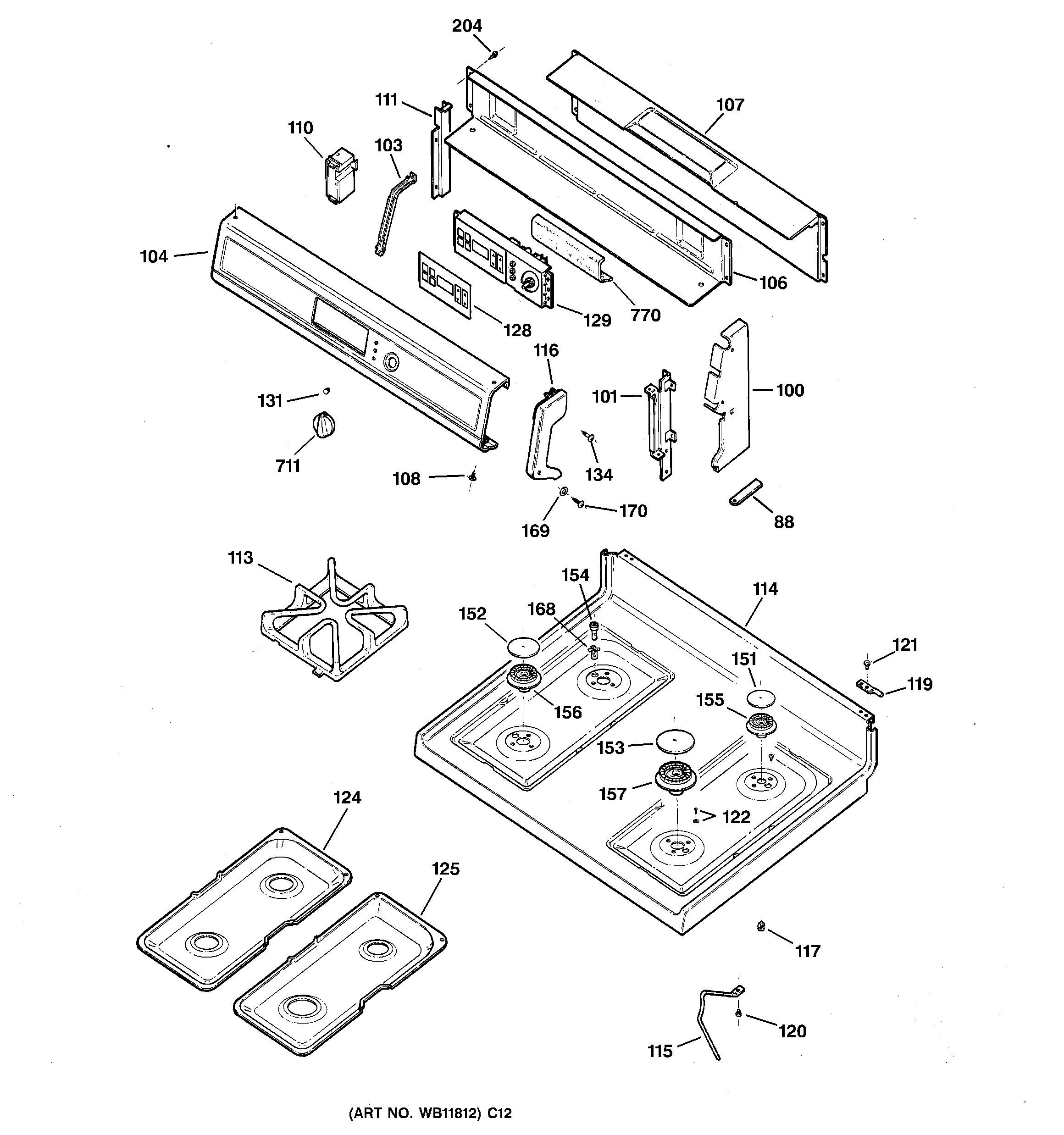 CONTROL PANEL & COOKTOP