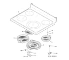 GE JB855SP2SS cooktop diagram