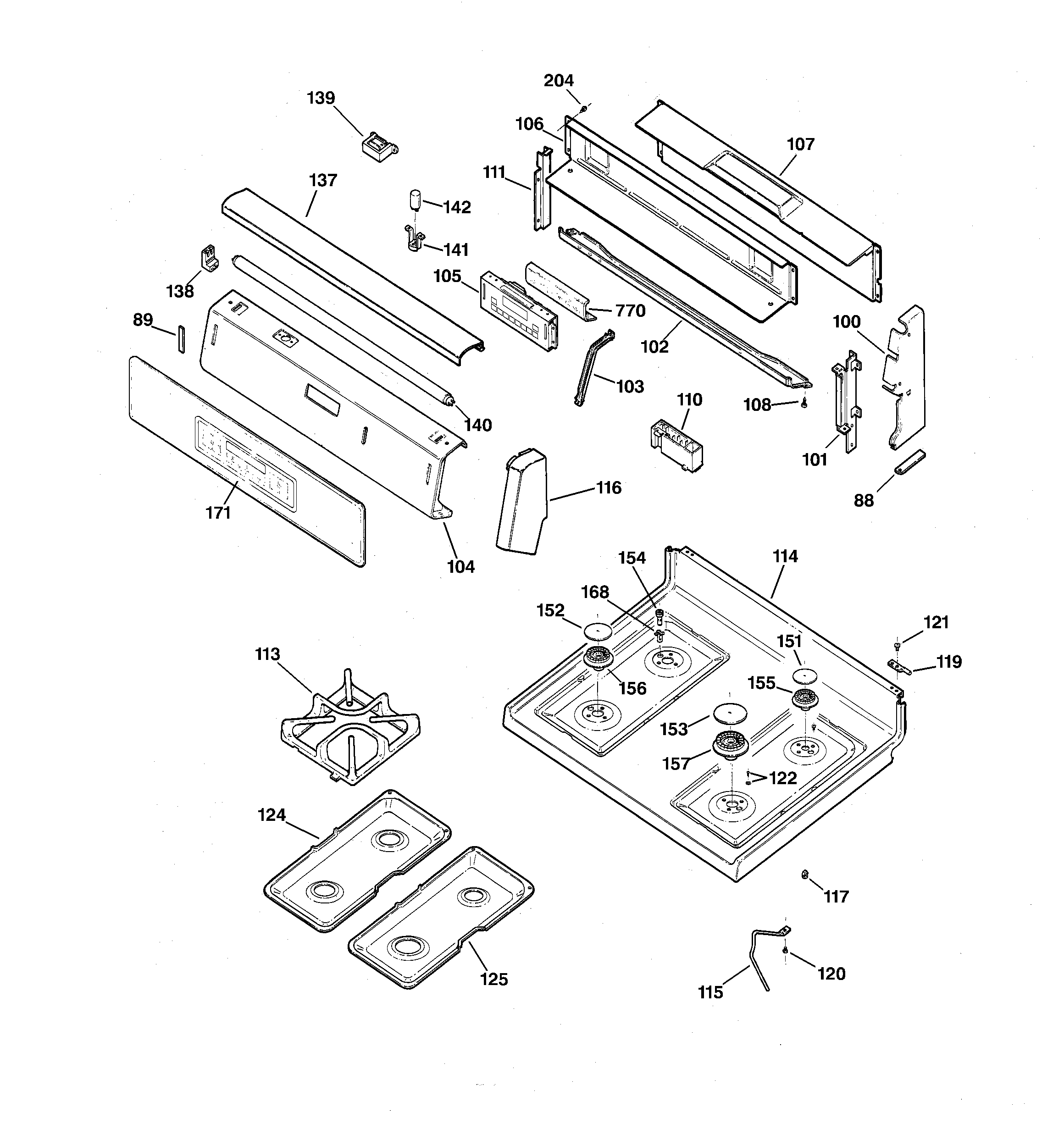 CONTROL PANEL & COOKTOP