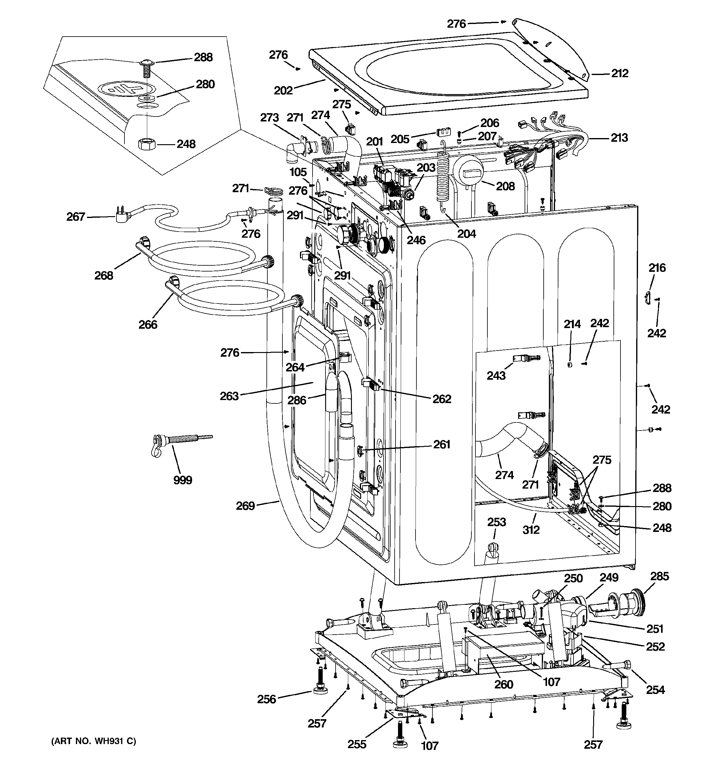 Cabinet & top panel