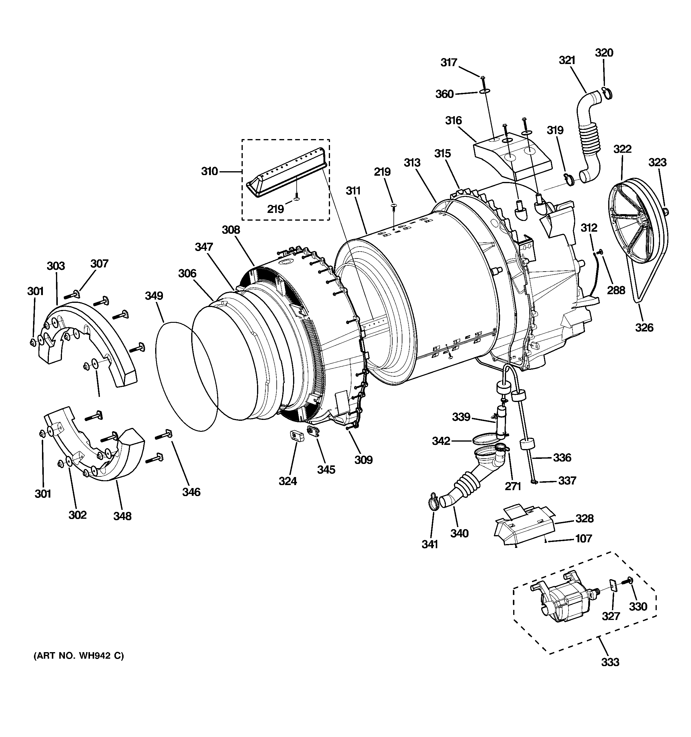 Tub & motor