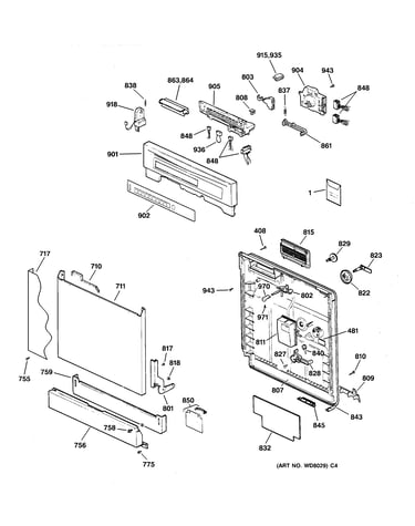 Escutcheon & door assembly
