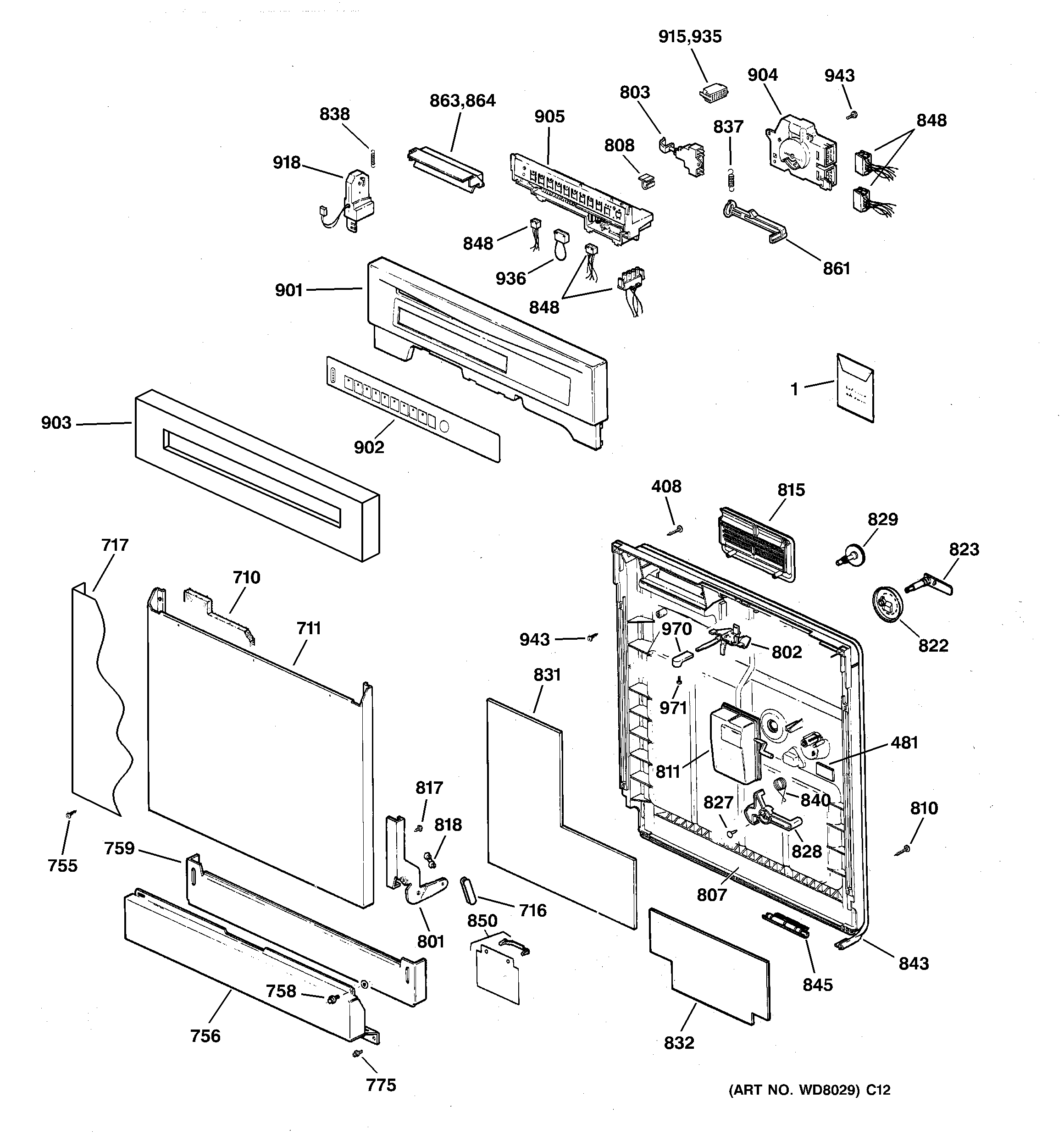 Escutcheon & door assembly