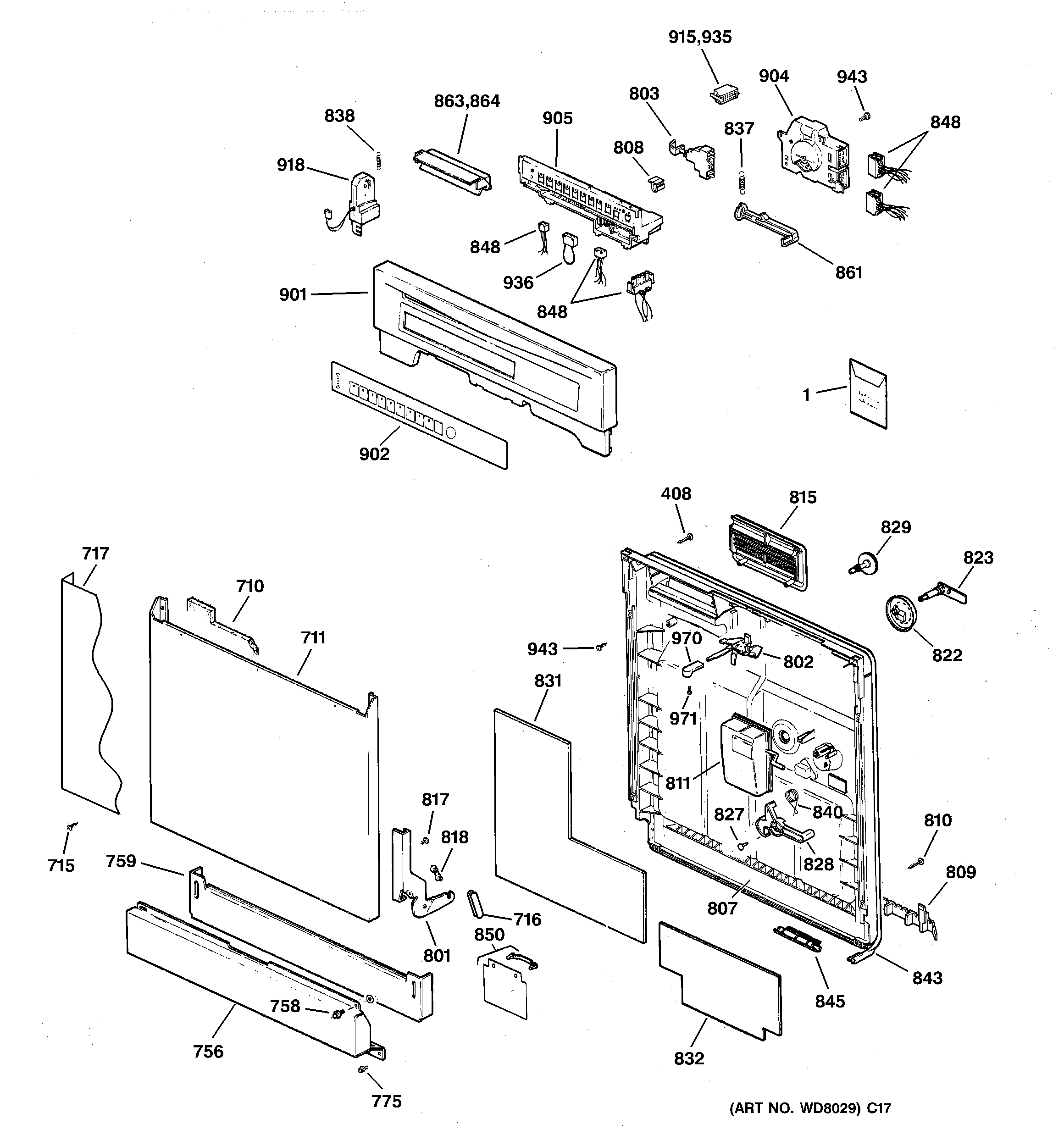 Escutcheon & door assembly