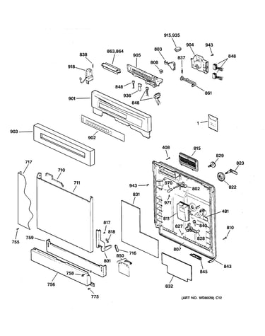 Escutcheon & door assembly