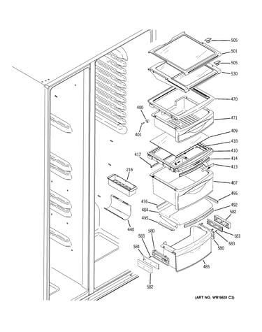 Fresh food shelves