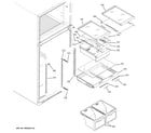 GE PTS18SHSYRSS fresh food shelves diagram