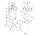 GE GLC4400R10WW escutcheon & door assembly diagram