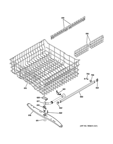 Upper rack assembly