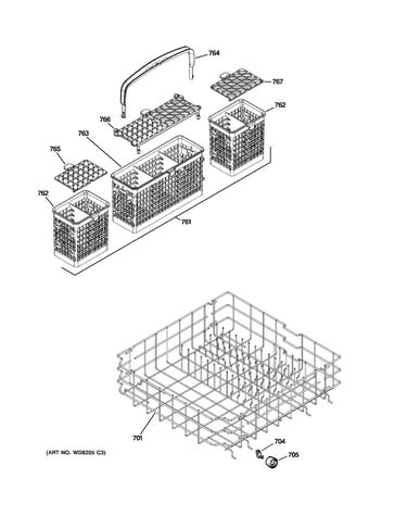 Lower rack assembly