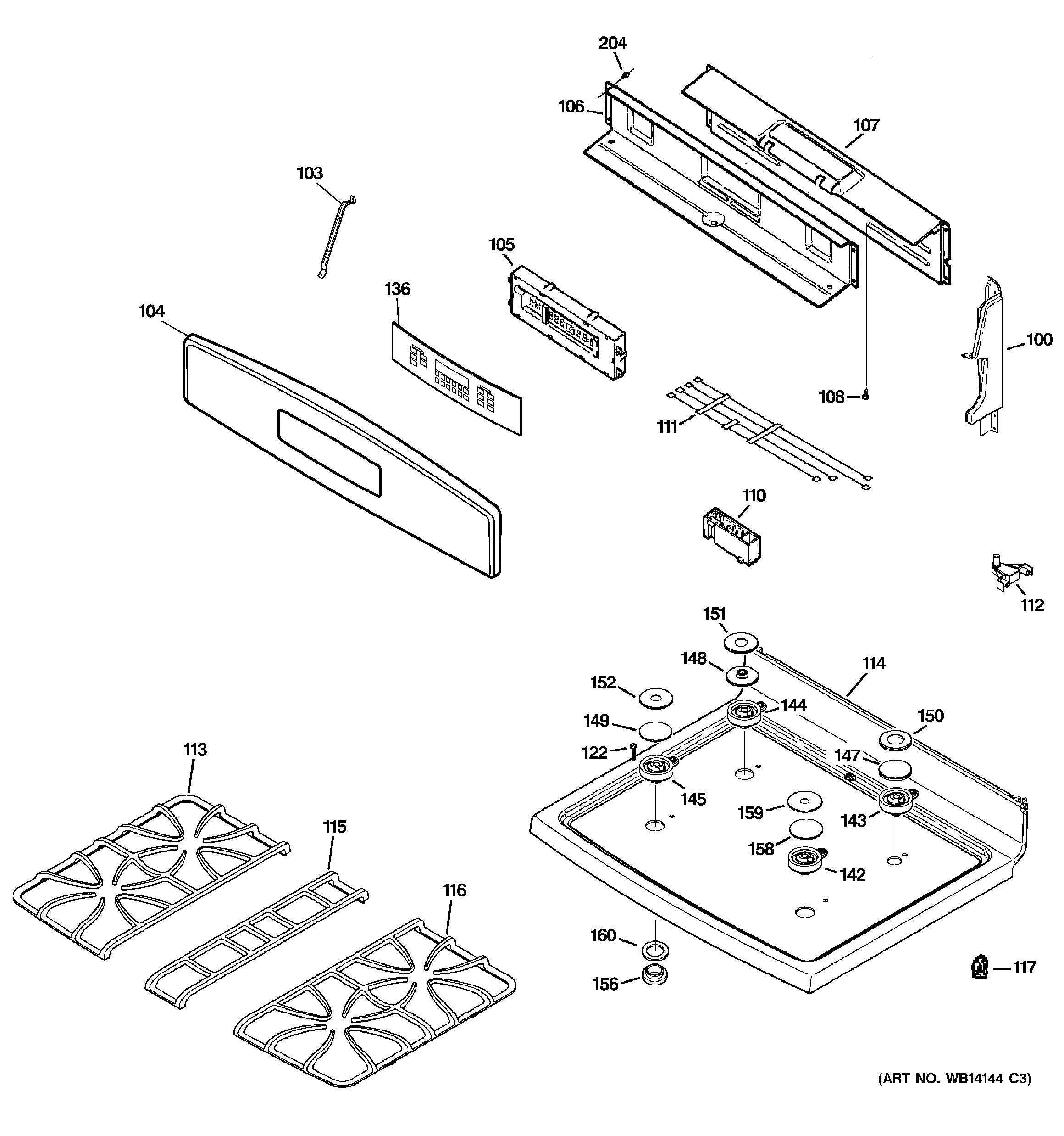 Control panel & cooktop