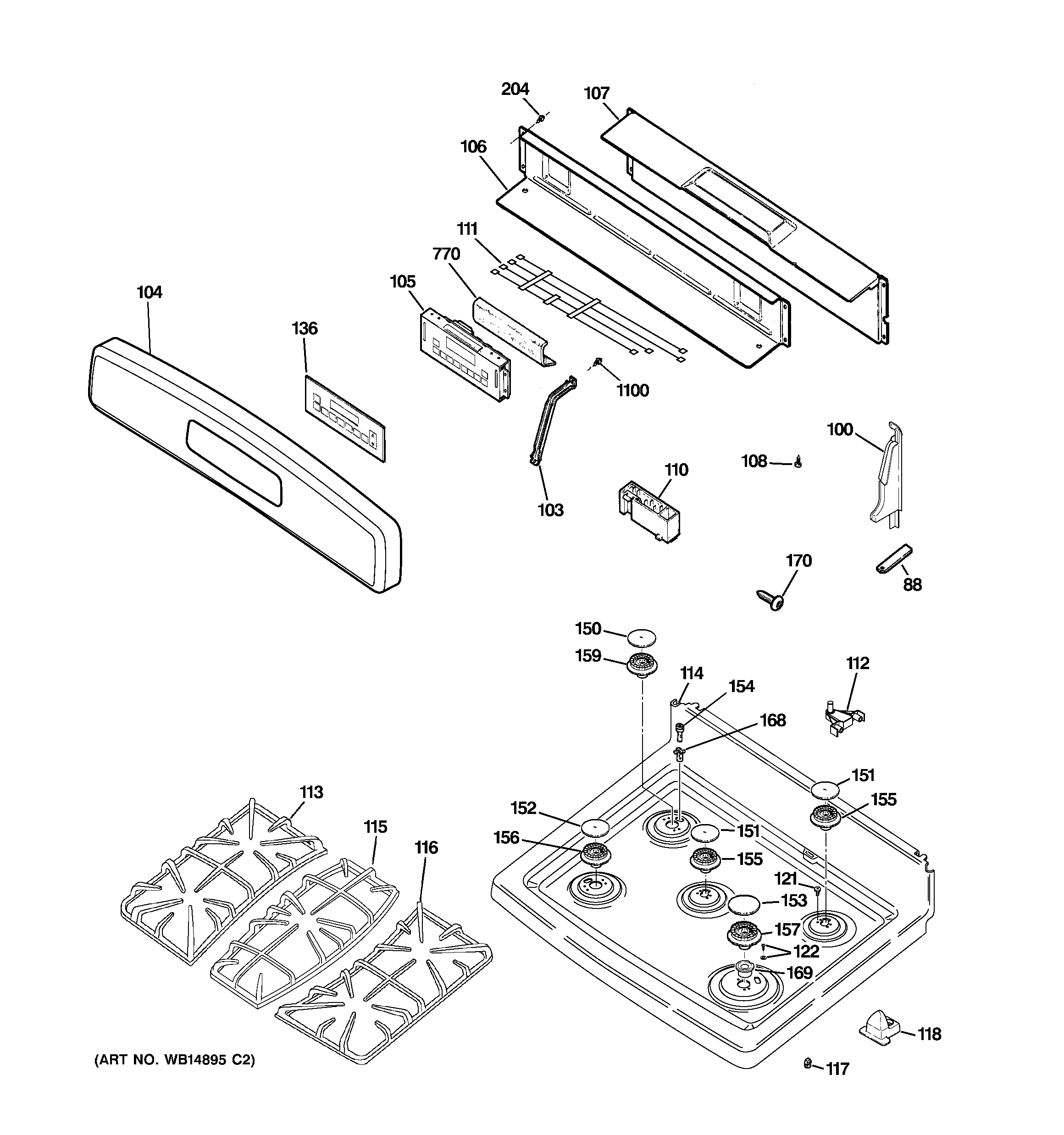 Control panel & cooktop