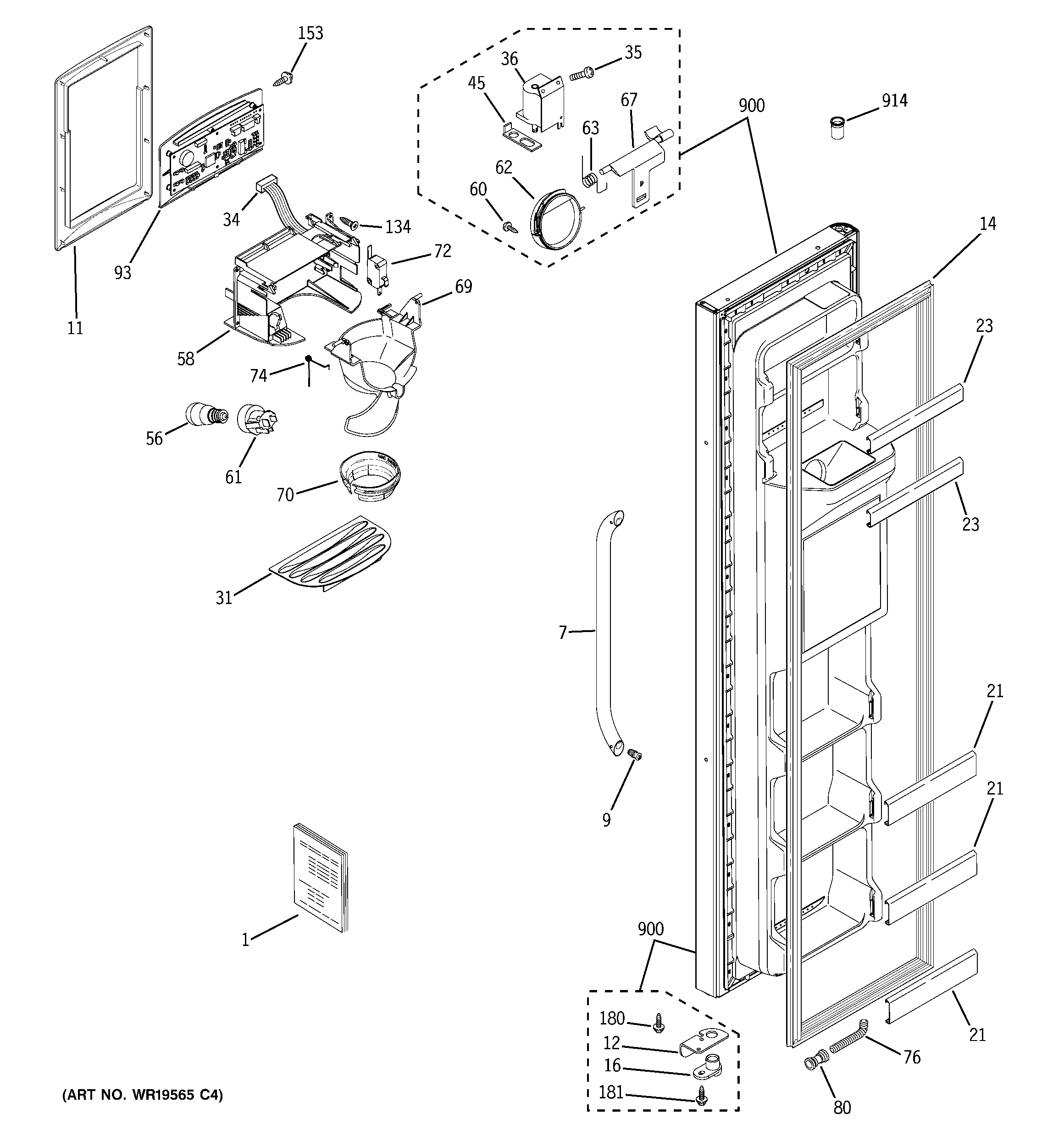 Freezer door