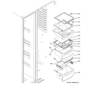 GE DSHS5PGXAESS fresh food shelves diagram