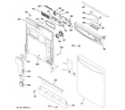 GE GLD6906R30WW escutcheon & door assembly diagram