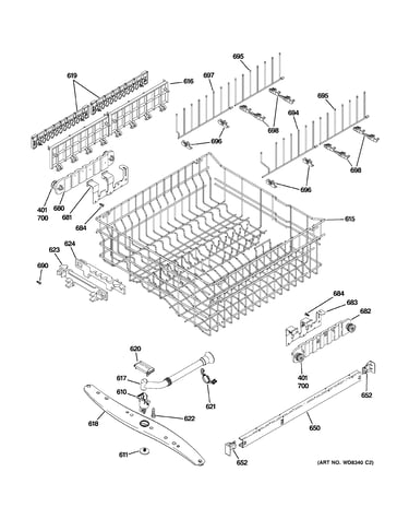 Upper rack assembly