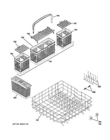 Lower rack assembly