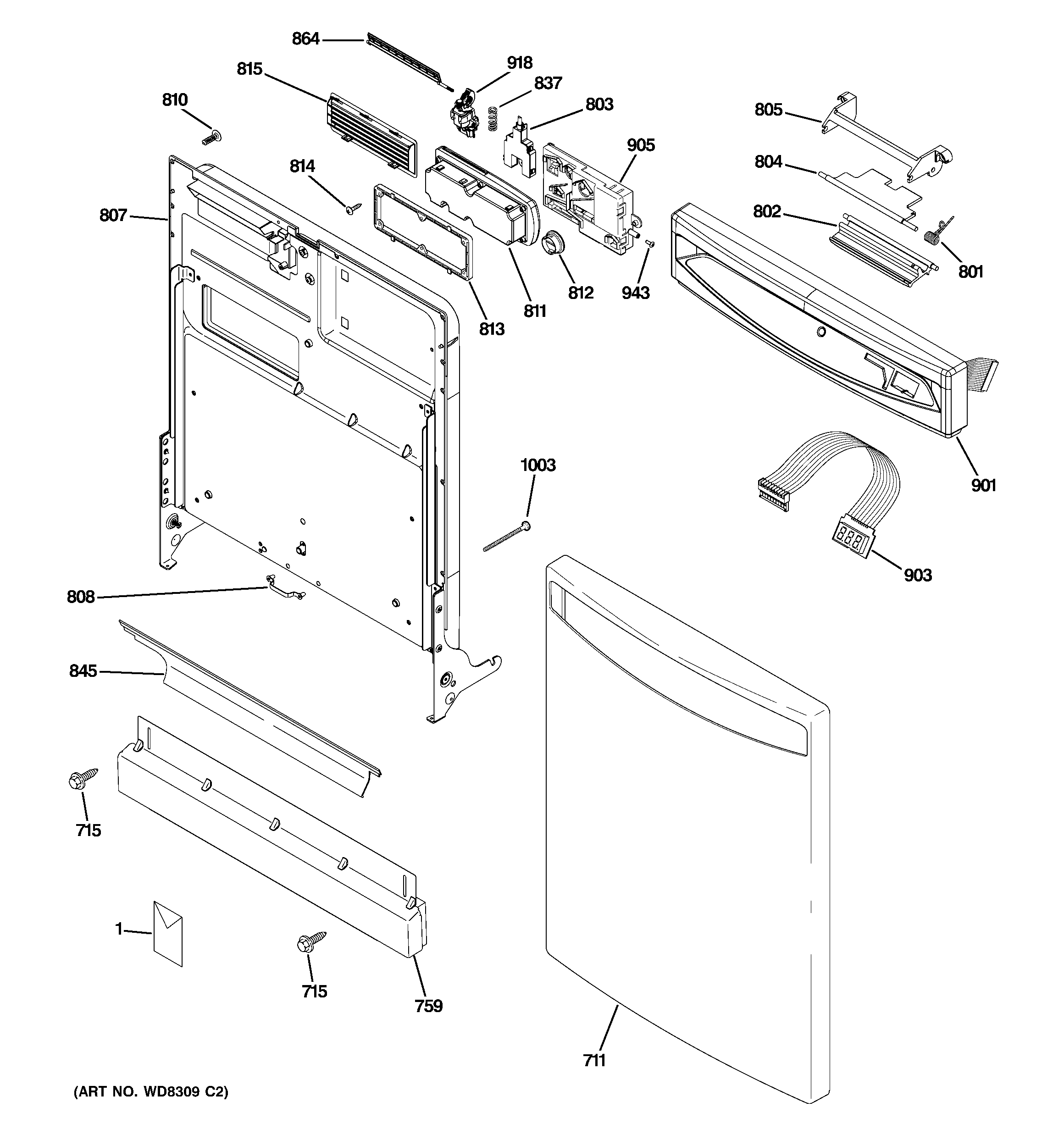 Escutcheon & door assembly