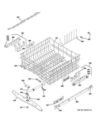 Upper rack assembly