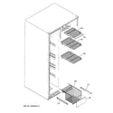 GE GSHF3KGZBCBB freezer shelves diagram