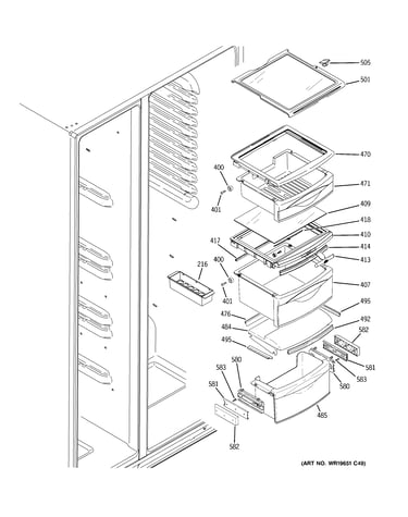 Fresh food shelves