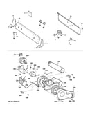 Backsplash, blower & motor assembly