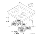 GE PB969SP3SS cooktop diagram