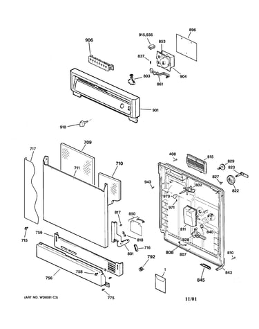 Escutcheon & door assembly