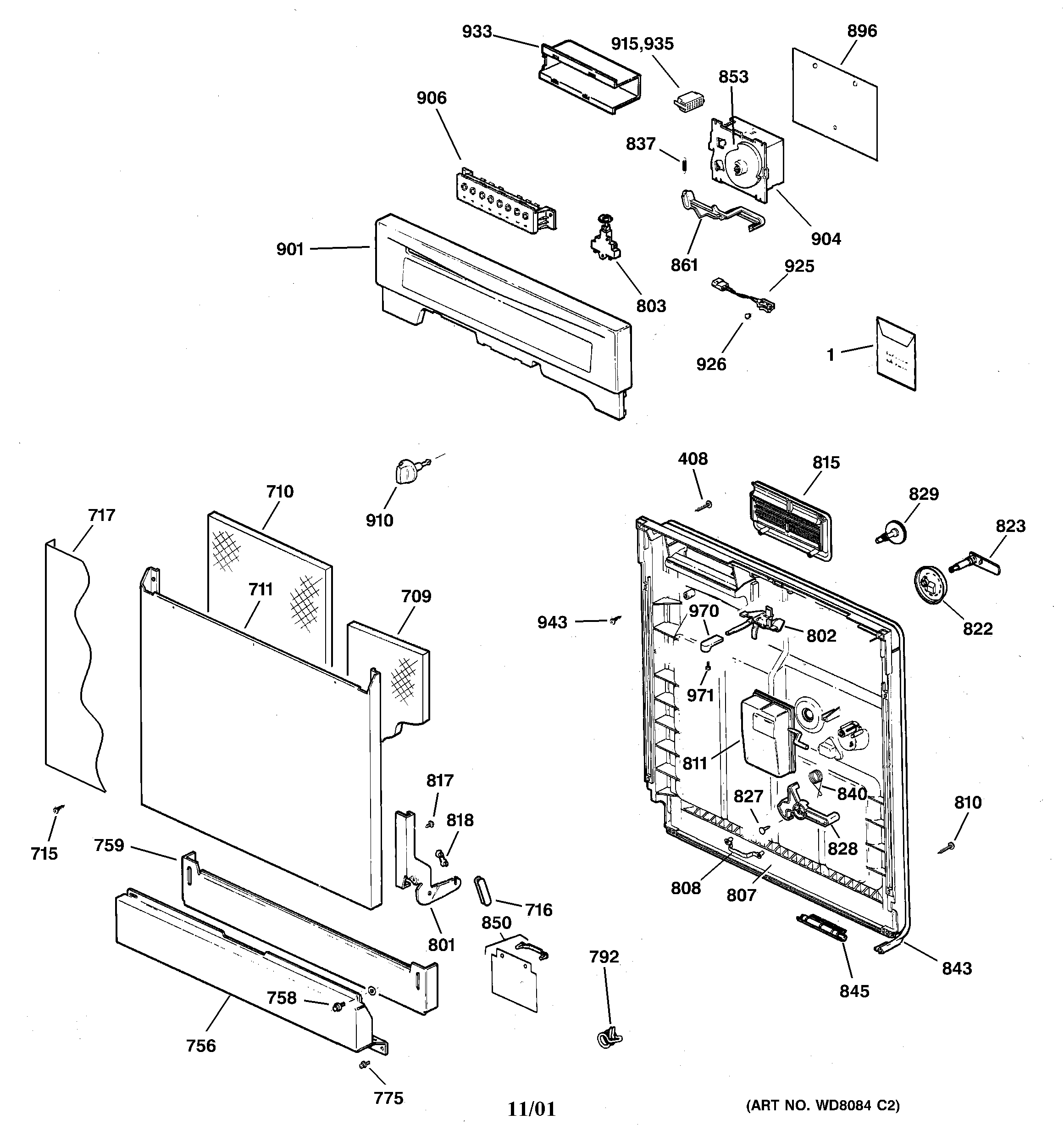 ESCUTCHEON & DOOR ASSEMBLY