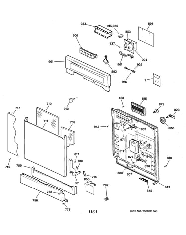 Escutcheon & door assembly