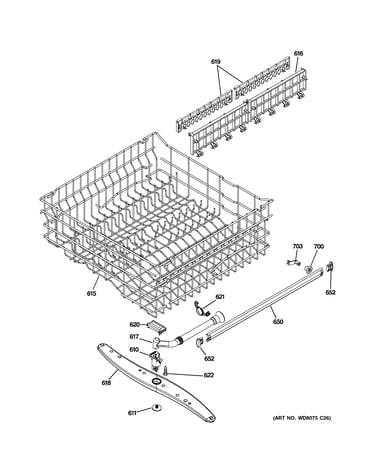 Upper rack assembly