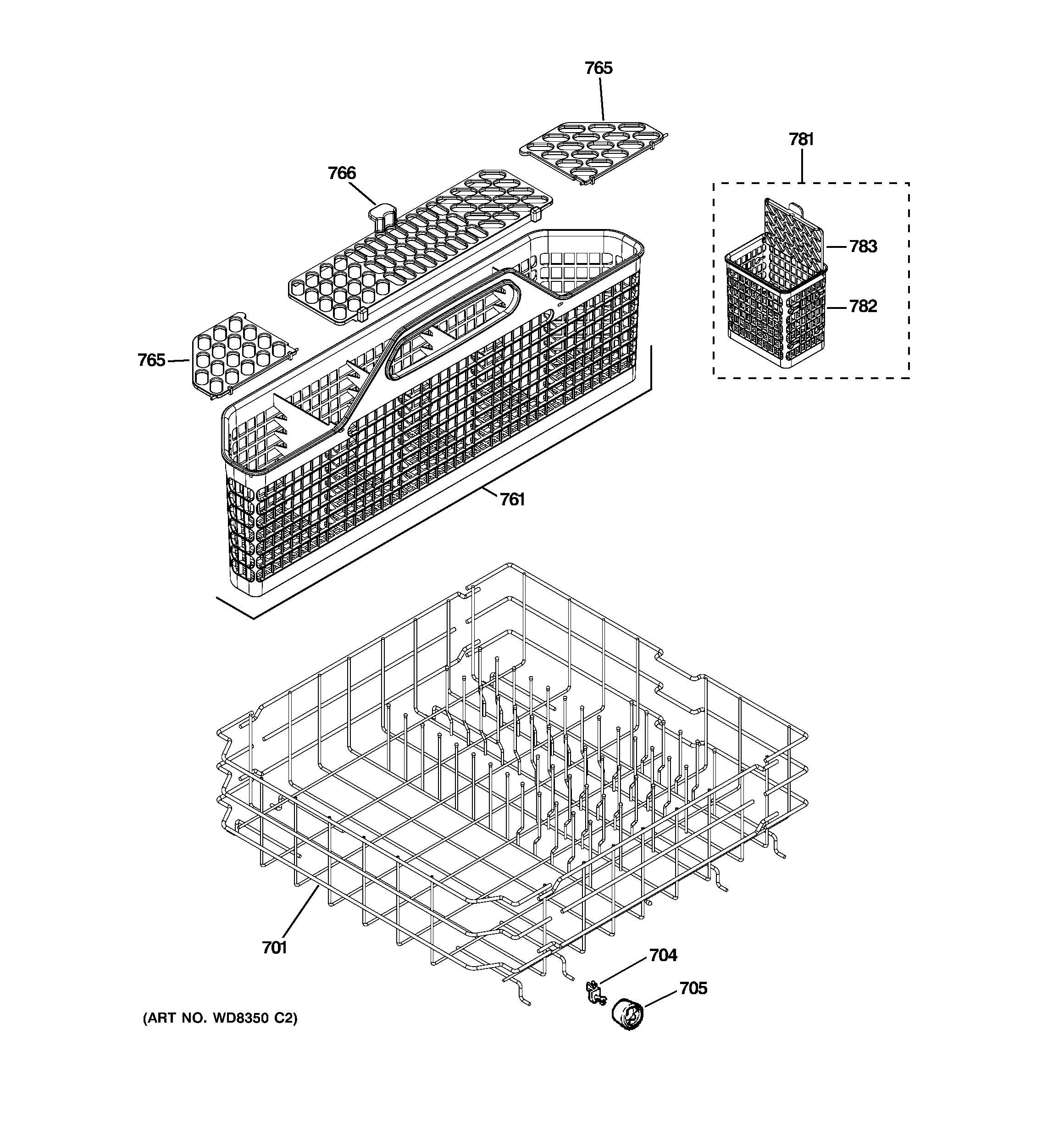 Lower rack assembly