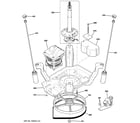 GE GTWP1000M2WW suspension, pump & drive components diagram