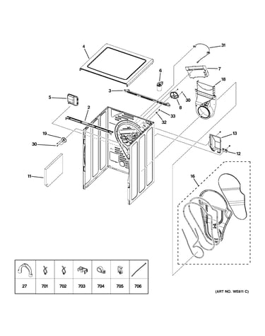 Cabinet & top panel