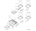 GE GTS21KBXABB fresh food shelves diagram