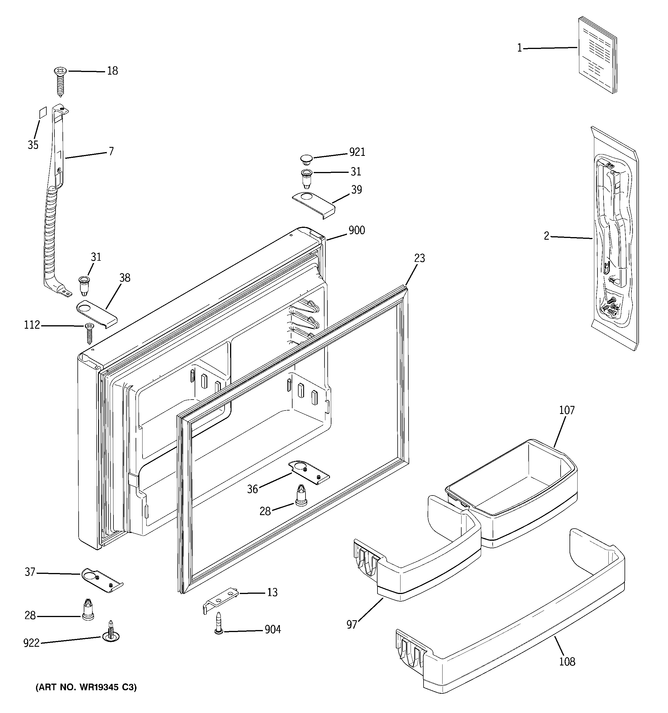 Freezer door