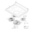 GE JBP66SM1SS cooktop diagram