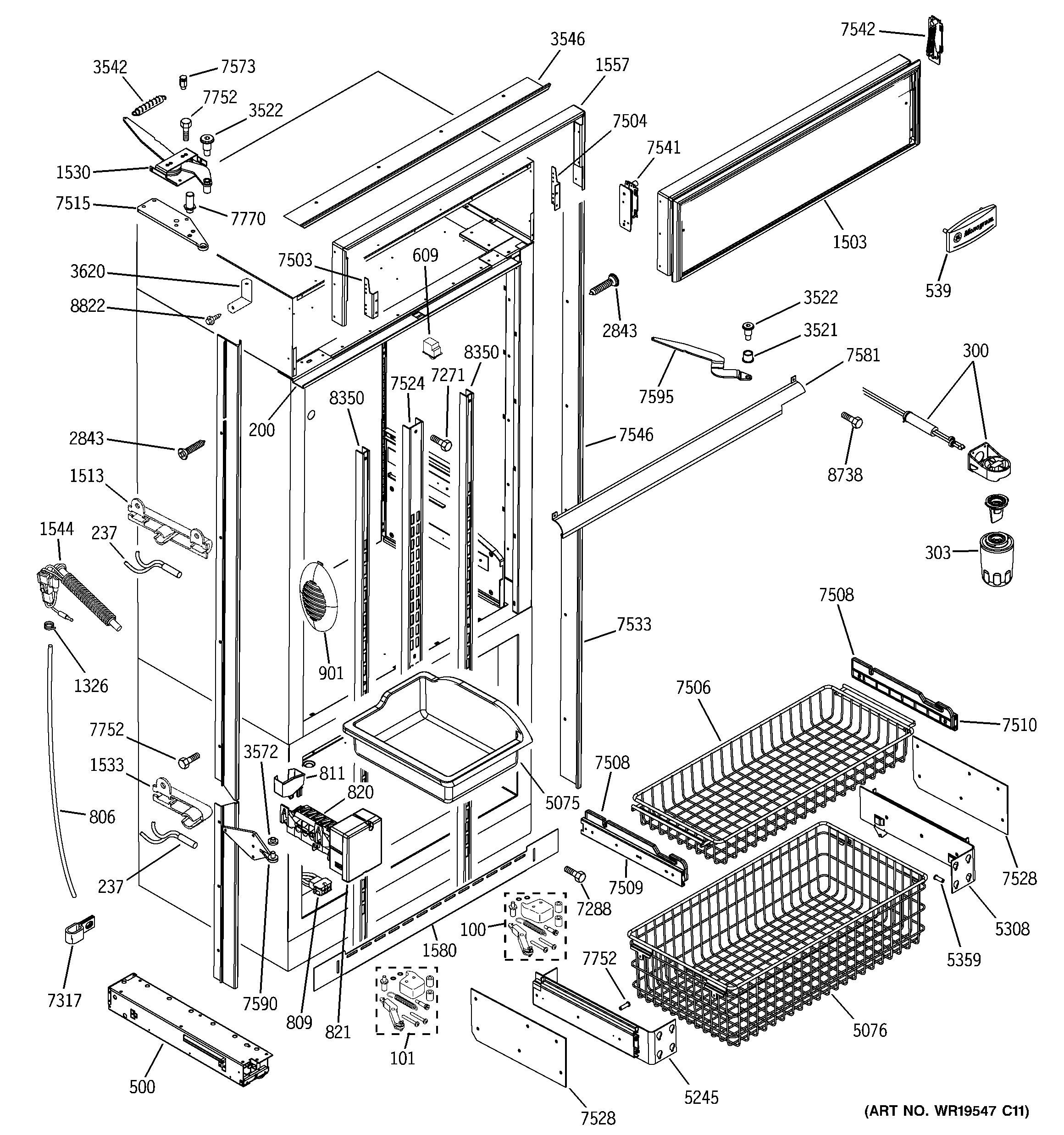 Freezer section, trim & components