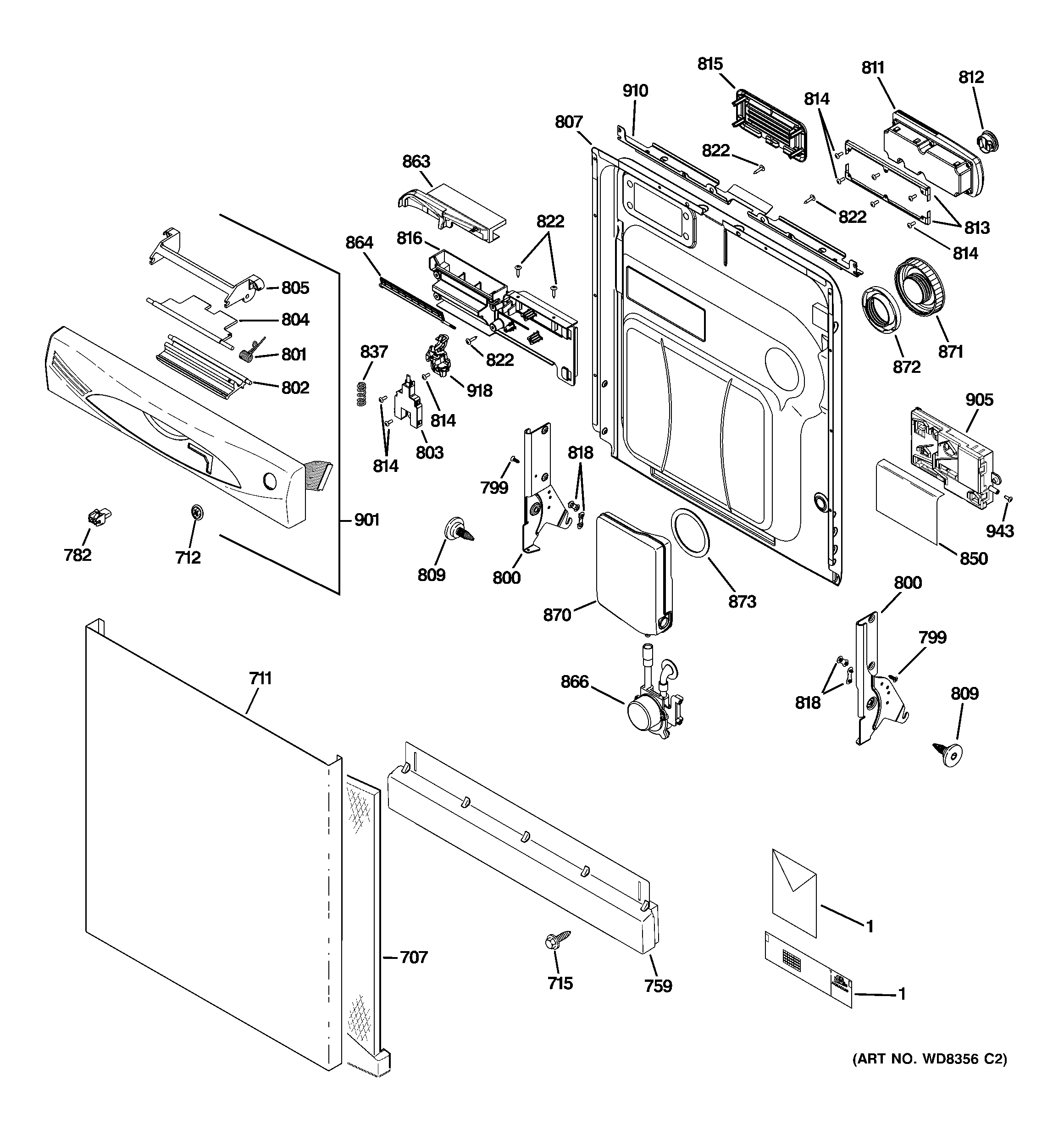 Escutcheon & door assembly
