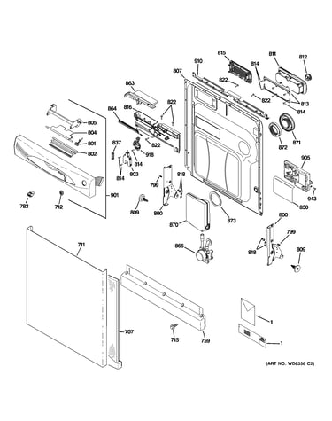 Escutcheon & door assembly
