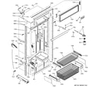 GE ZICP360SLFSS freezer section, trim & components diagram