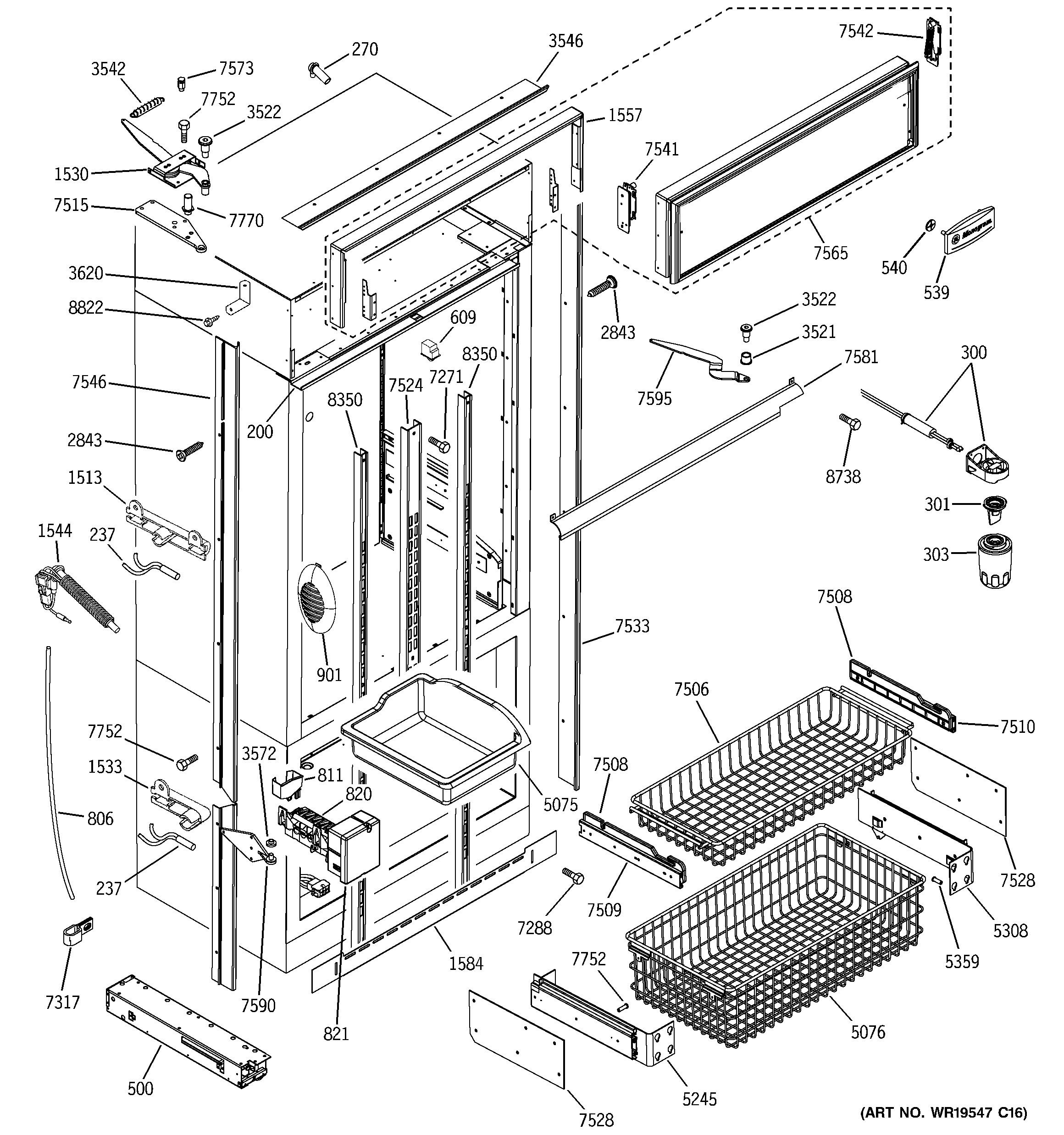Freezer section, trim & components