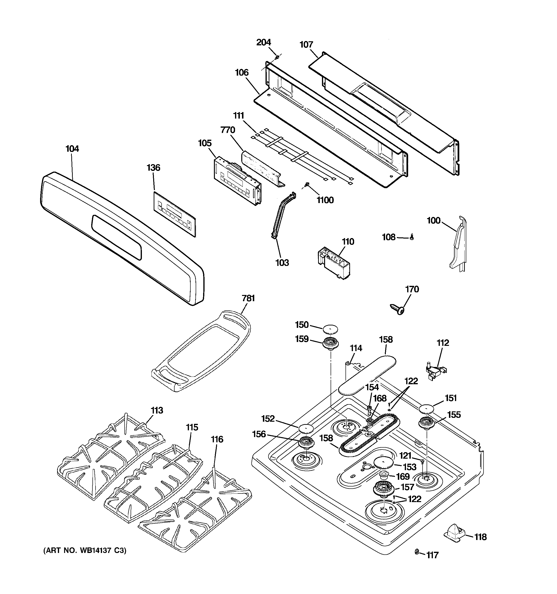 CONTROL PANEL & COOKTOP