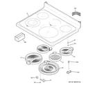 GE JB3000R3WW cooktop diagram
