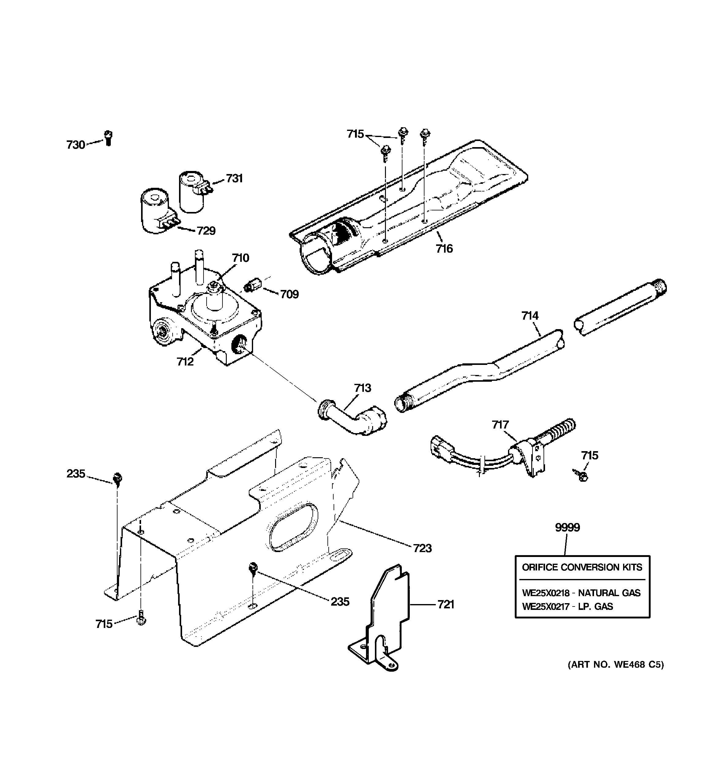 Gas valve & burner assembly