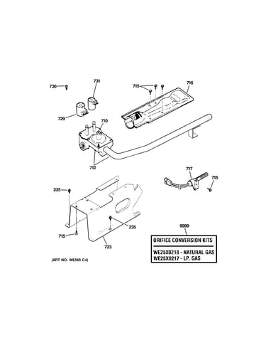 Gas valve & burner assembly