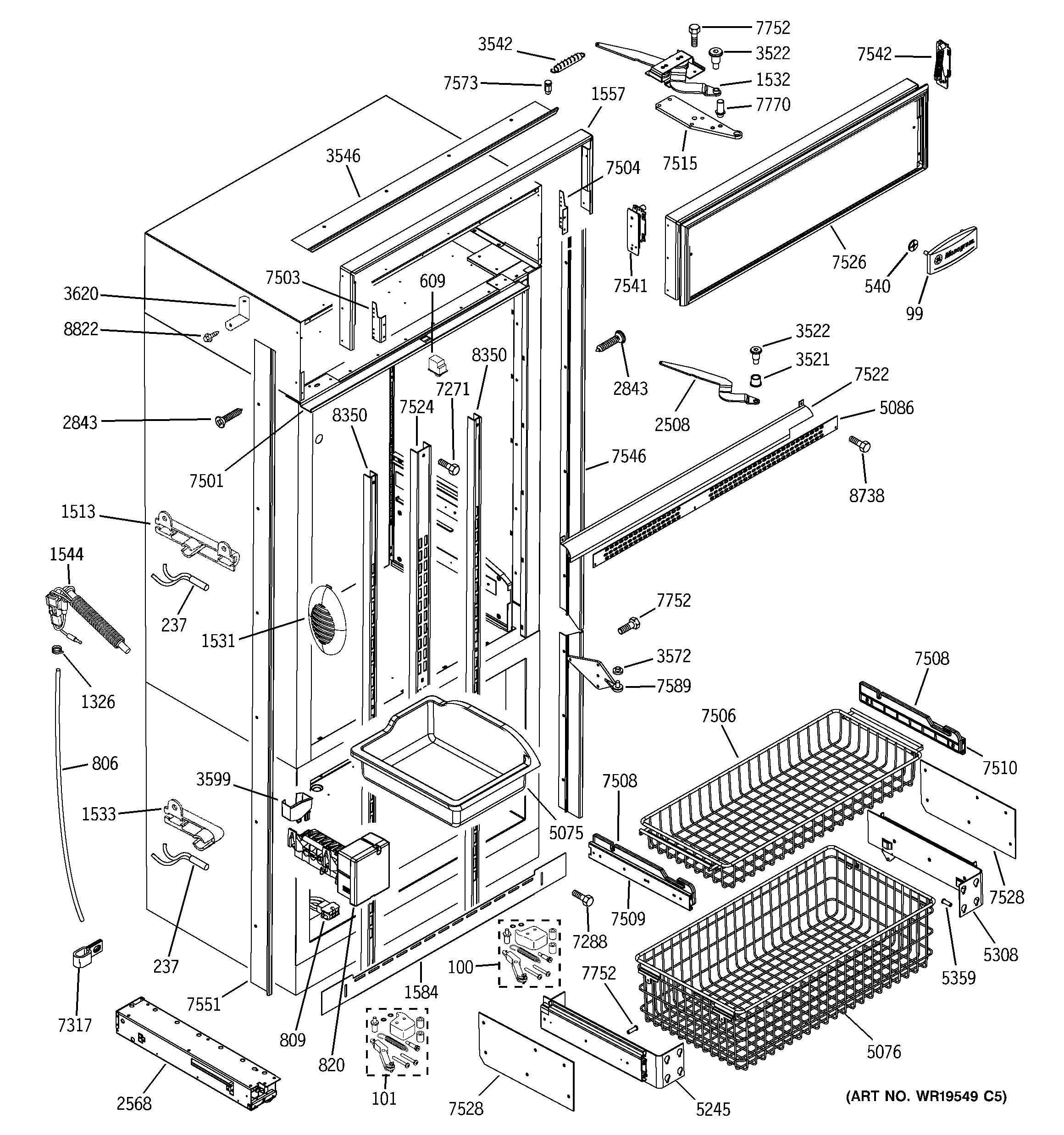 FREEZER SECTION, TRIM & COMPONENTS