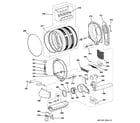 GE DPGT750EC1PL drum, blower & motor diagram