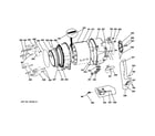 GE GFWH2405L0MV tub & motor diagram