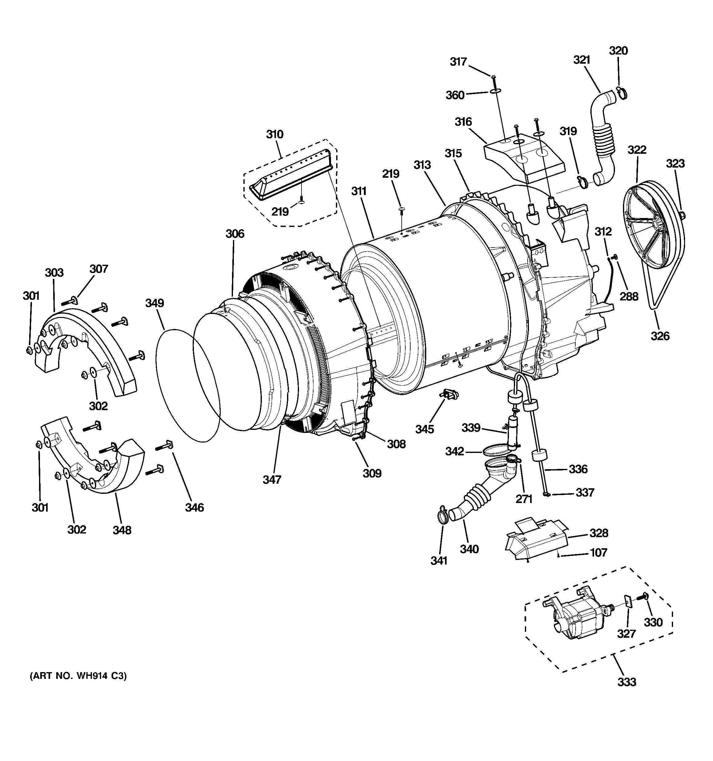 Tub & motor